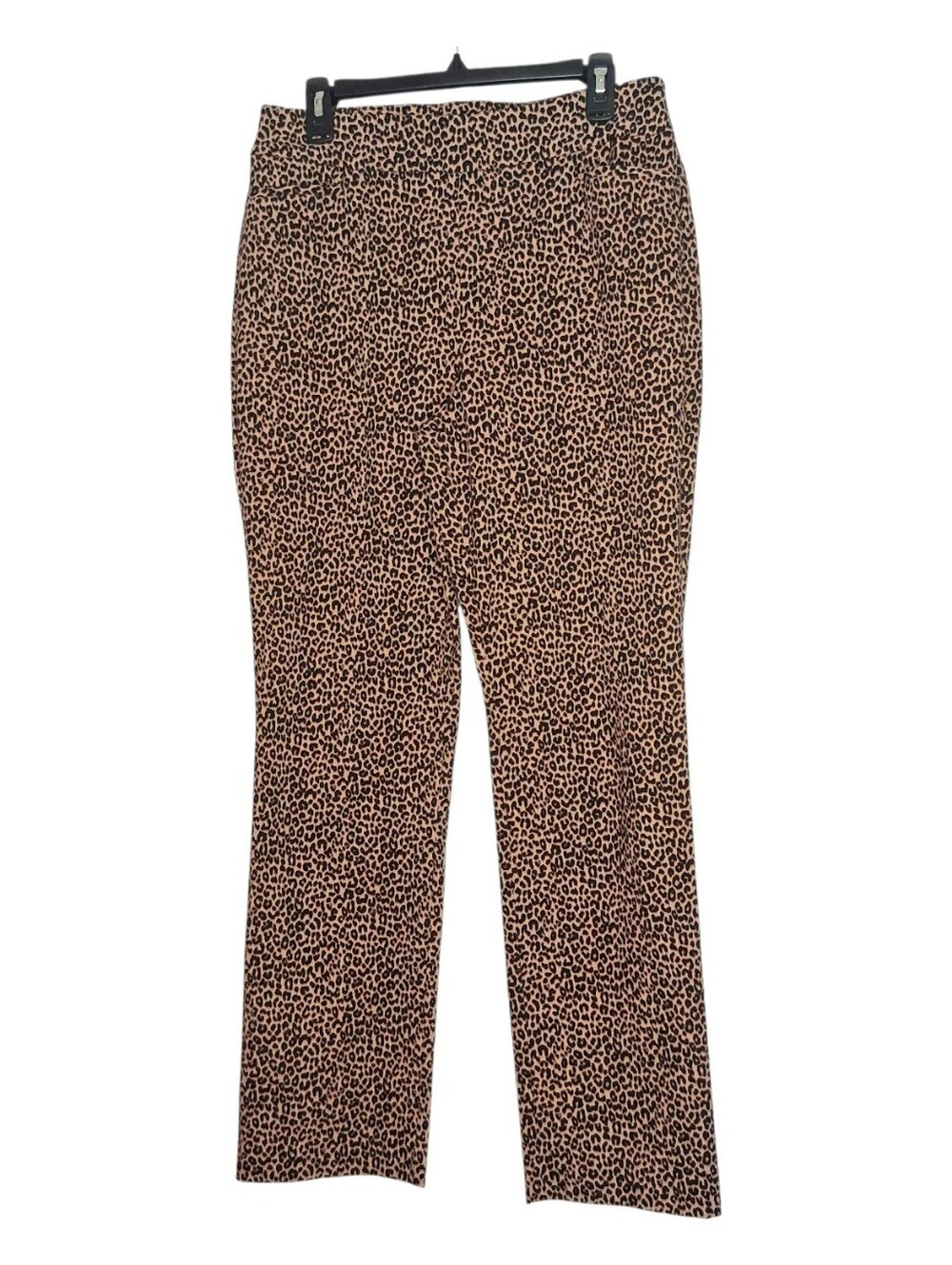 Chicos Leopard Animal Print Pull-on Stretch Pants Sz 10 Neutral Mobwife LIKE NEW - Picture 2 of 11